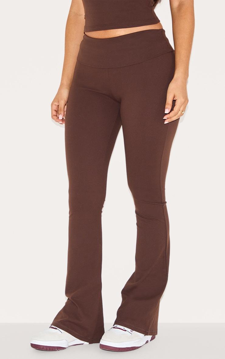 Pretty Little Thing Petite Coffee Snatched Sculpt Foldover Pants