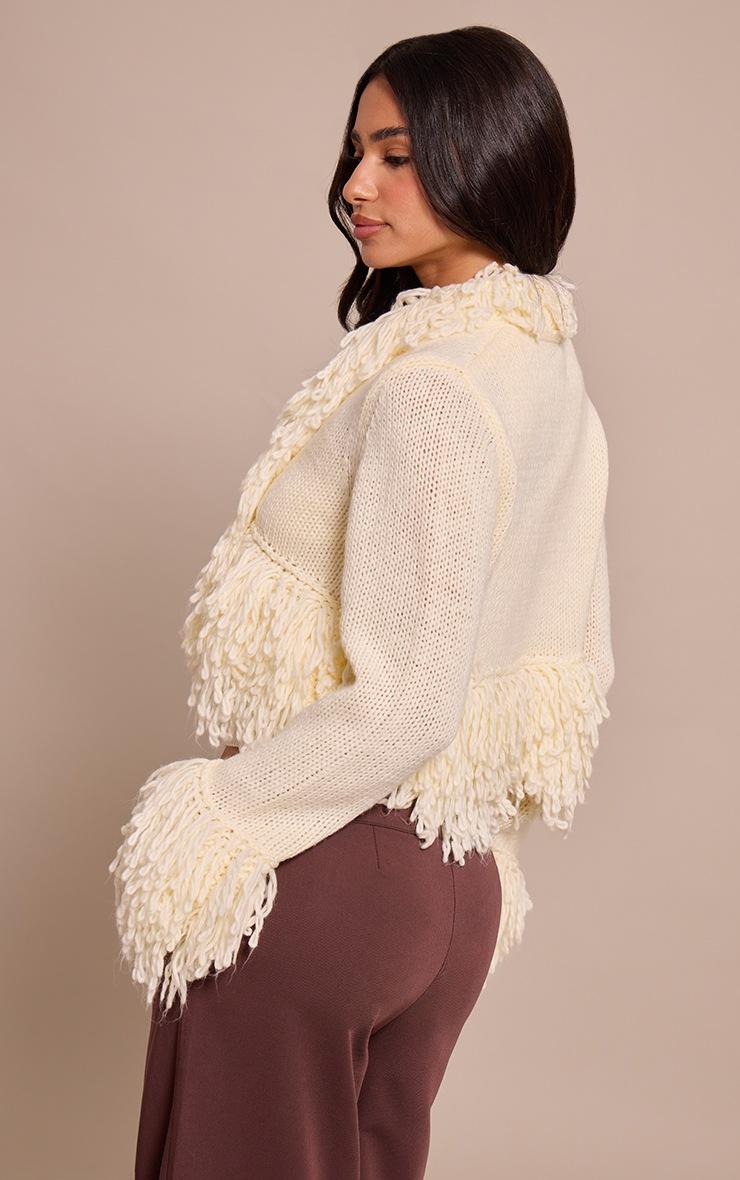 Pretty Little Thing Petite Cream Loop Knit Edge Cardigan