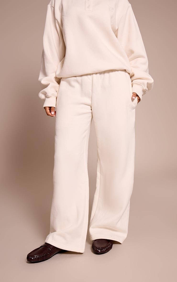 Pretty Little Thing Petite Cream Prettylittlething Straight Leg Sweatpants