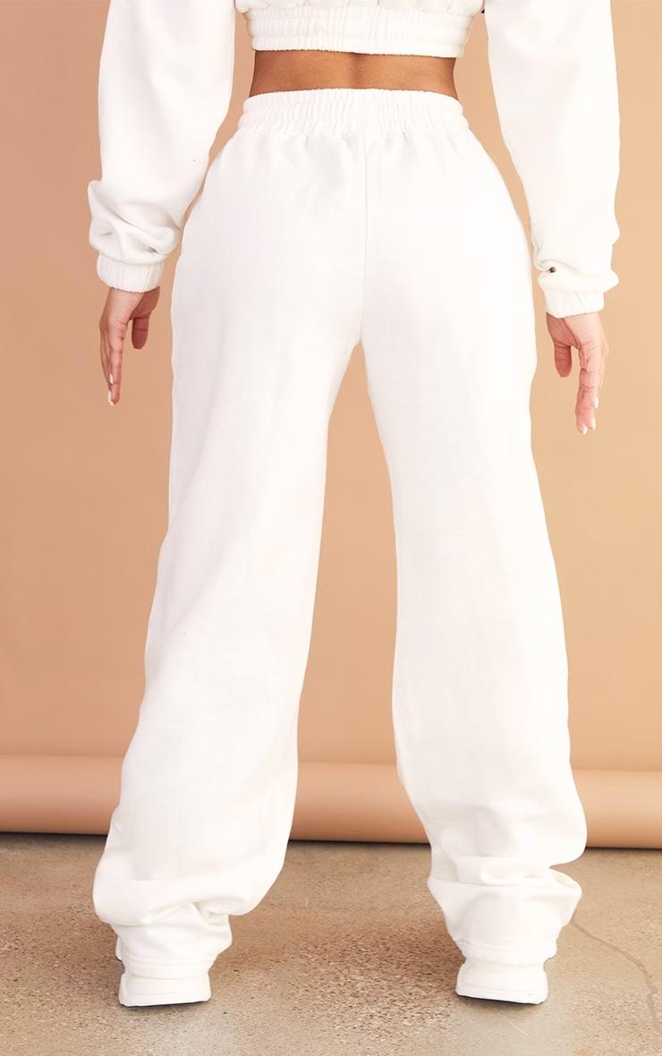 Pretty Little Thing Petite Cream Seam Detail Wide Leg Sweatpants