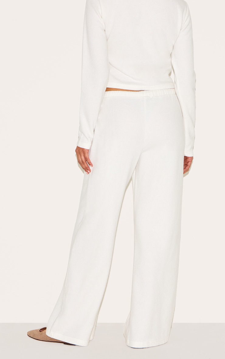 Pretty Little Thing Petite Cream Super Soft Drawstring Wide Leg Pants