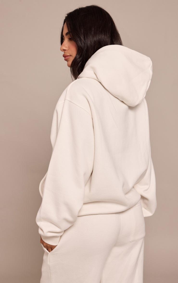 Pretty Little Thing Petite Cream Zip Through Hoodie