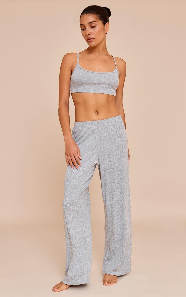 Pretty Little Thing Petite Grey Marl Pointelle Pj Bralette