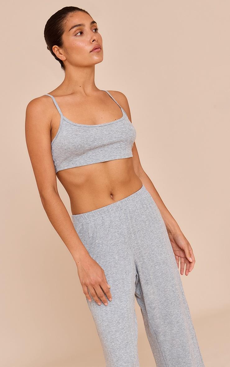 Pretty Little Thing Petite Grey Marl Pointelle Pj Bralette