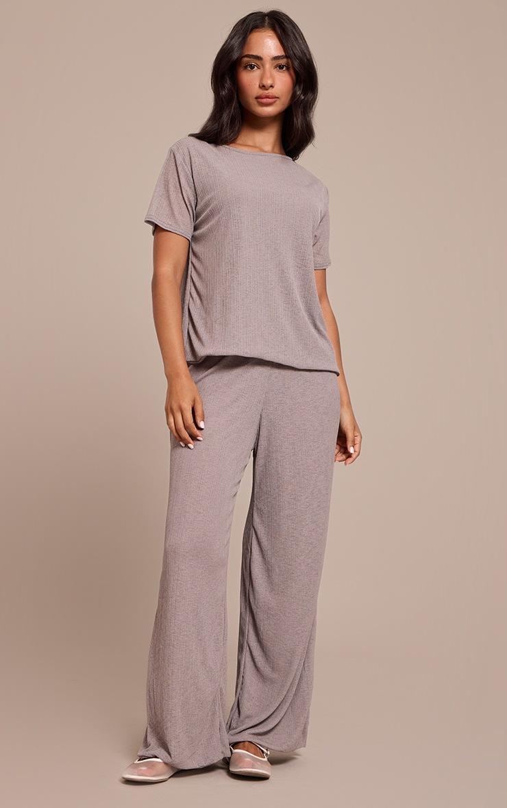 Pretty Little Thing Petite Grey Sheer Textured Flowy Top