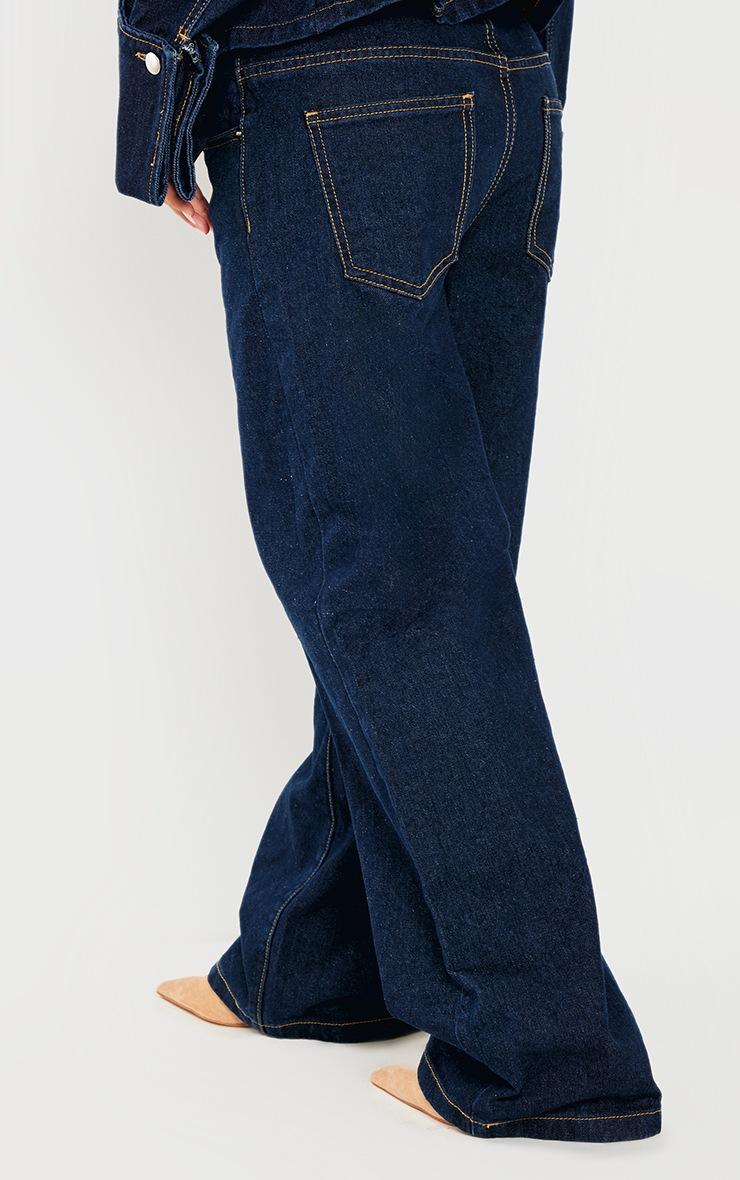 Pretty Little Thing Petite Indigo Blue Wash Straight Leg Mid Rise Jeans