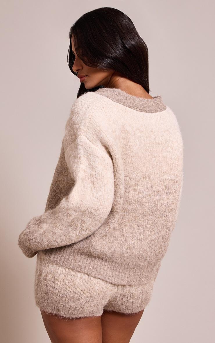 Pretty Little Thing Petite Knitted Grey Ombre Brushed Shorts