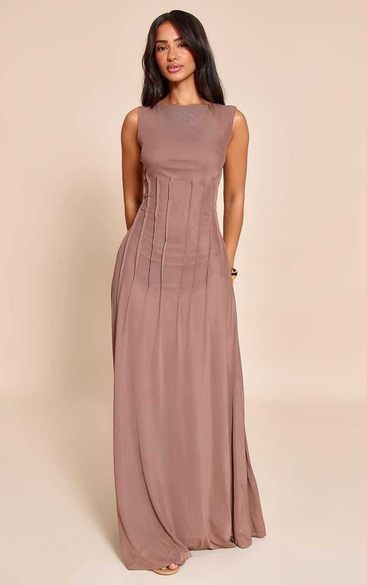 Pretty Little Thing Petite Mauve Front Seam Detail Maxi Dress