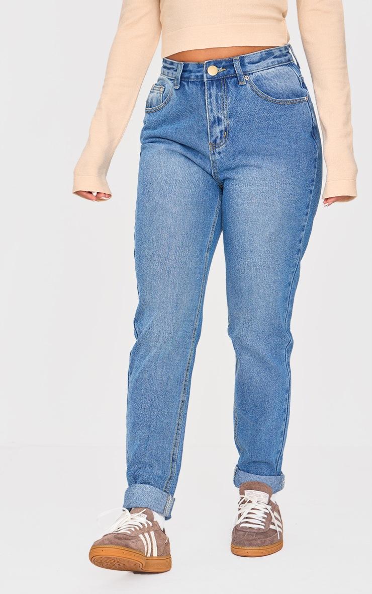 Pretty Little Thing Petite Midwash Rigid Skinny Jeans
