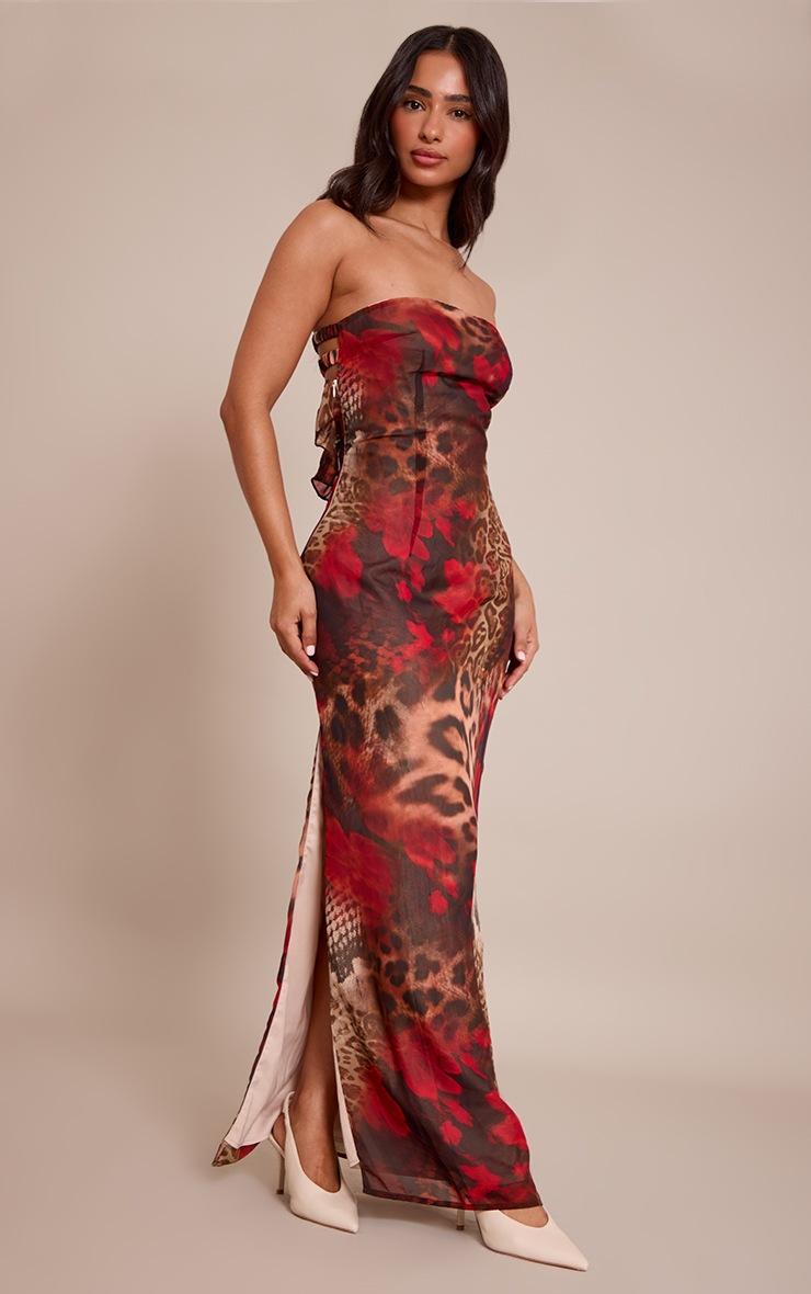 Pretty Little Thing Petite Multi Printed Bandeau Maxi Dress