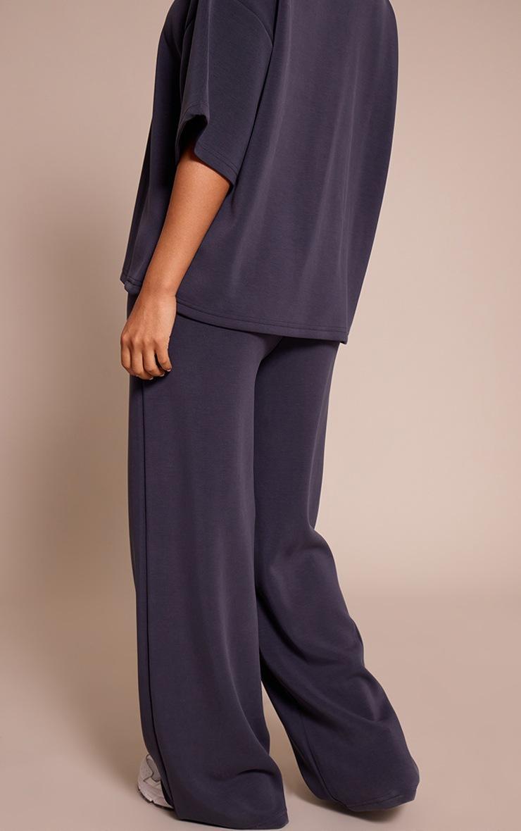 Pretty Little Thing Petite Navy Modal Elasticated Waist Wide Leg Pants