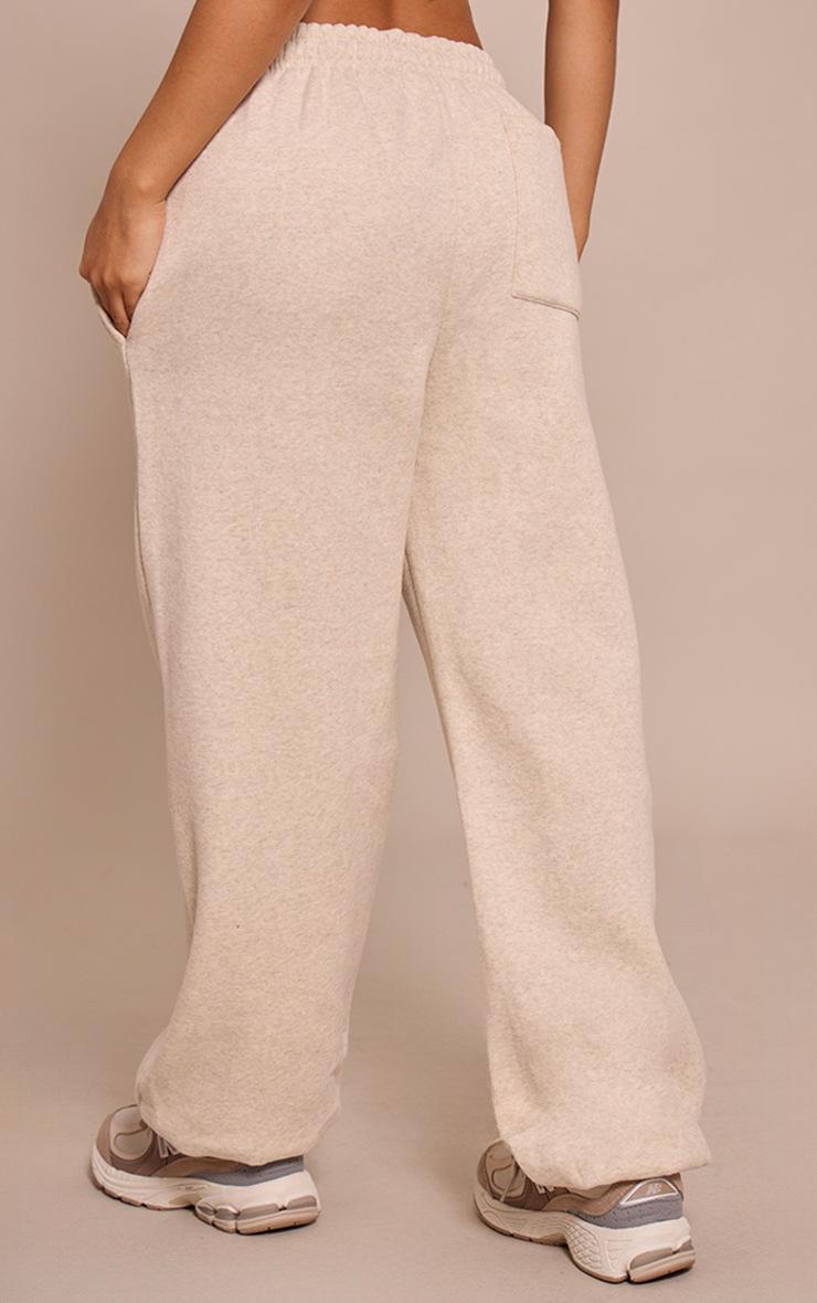 Pretty Little Thing Petite Oatmeal Cotton Fleece Cuffed Sweat Pants
