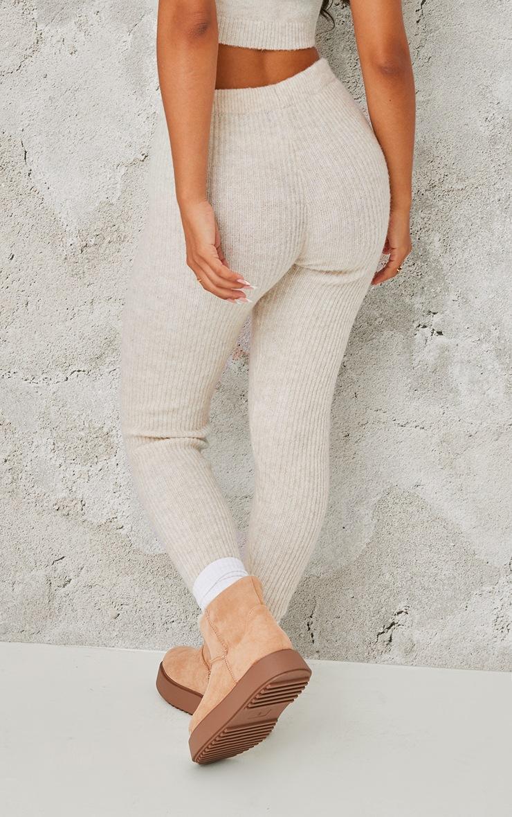 Pretty Little Thing Petite Oatmeal Rib Knit Leggings