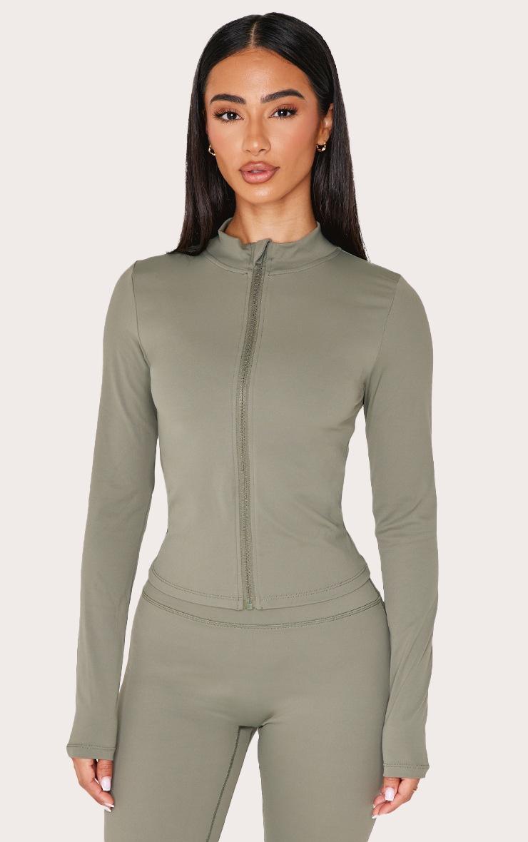 Pretty Little Thing Petite Olive Basic Sculpt Jacket