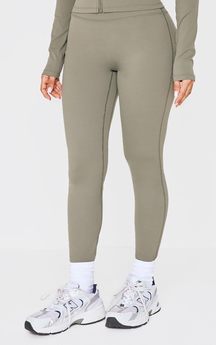 Pretty Little Thing Petite Olive Sculpt High Waist Gym Leggings