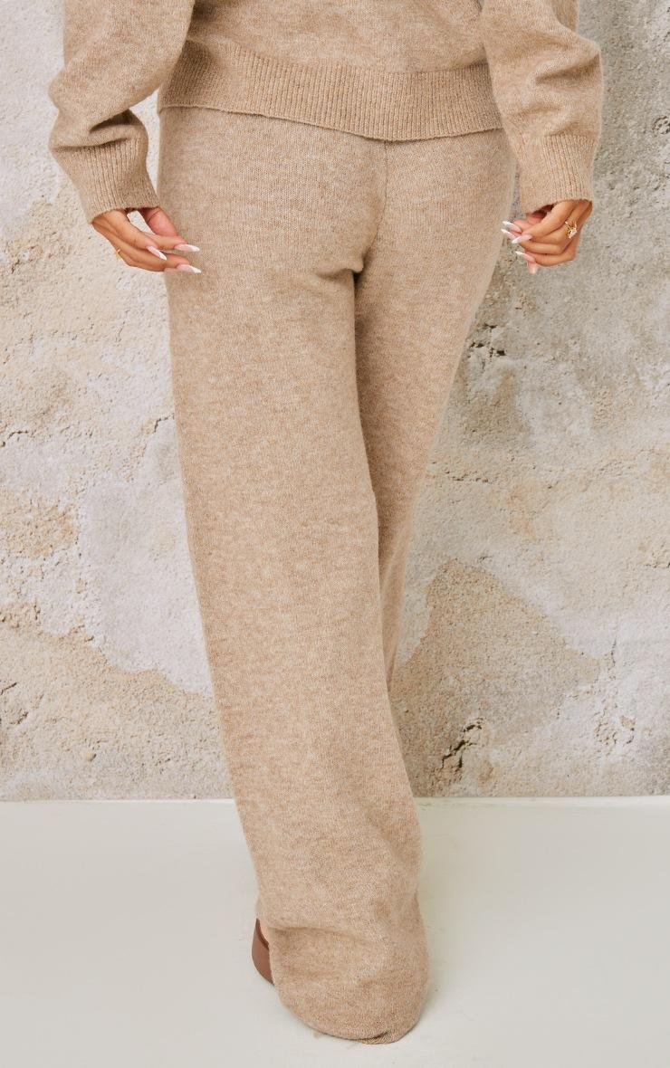 Pretty Little Thing Petite Pebble Knitted Seam Detail Wide Leg Pants