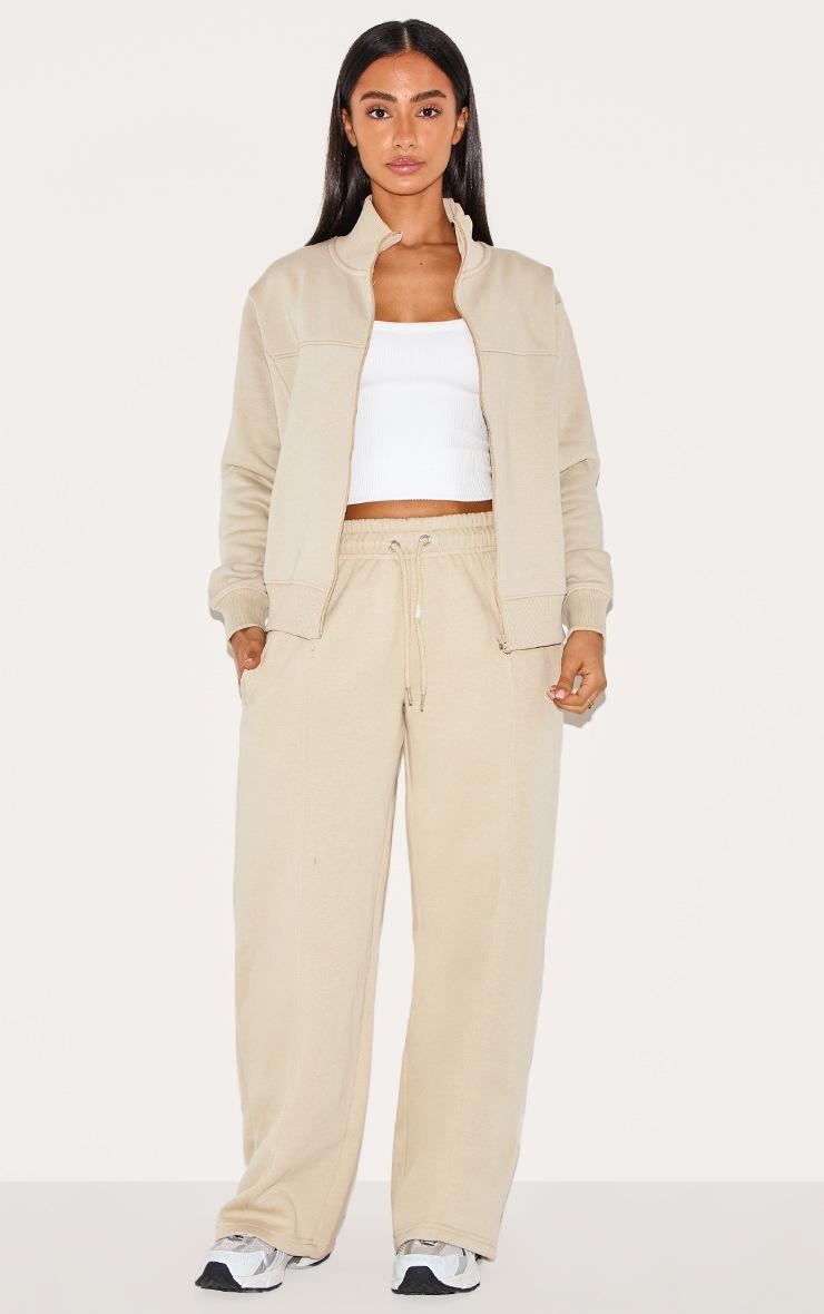 Pretty Little Thing Petite Pebble Seam Detail Zip Through Track Top