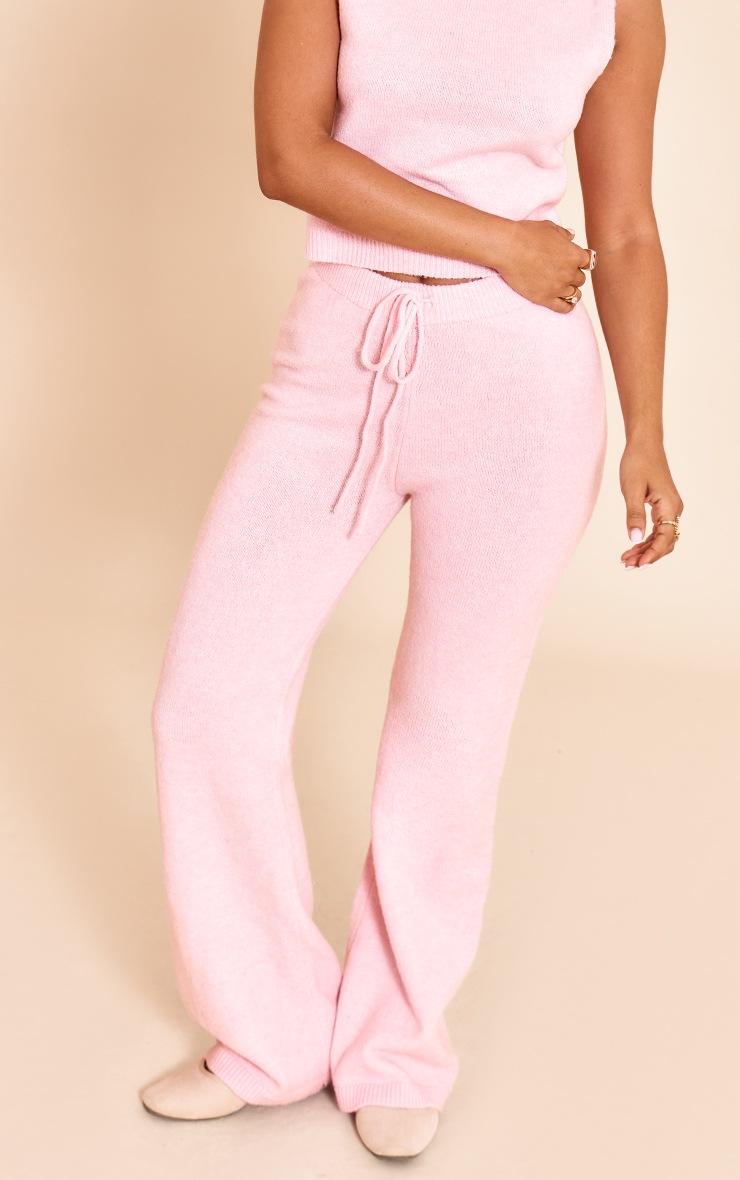 Pretty Little Thing Petite Pink Drawstring Knitted Pants