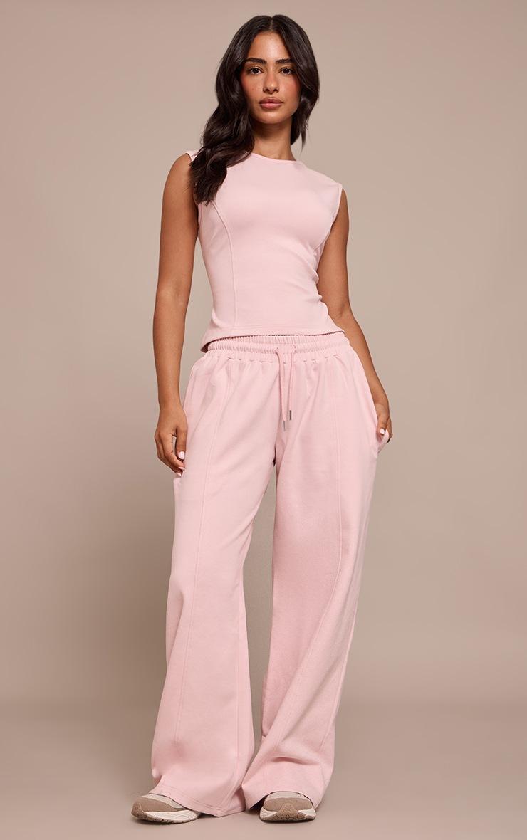 Pretty Little Thing Petite Pink Interlock Cinched Waist Top
