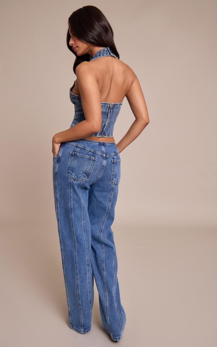 Pretty Little Thing Petite Seam Detail Zip Up Jeans