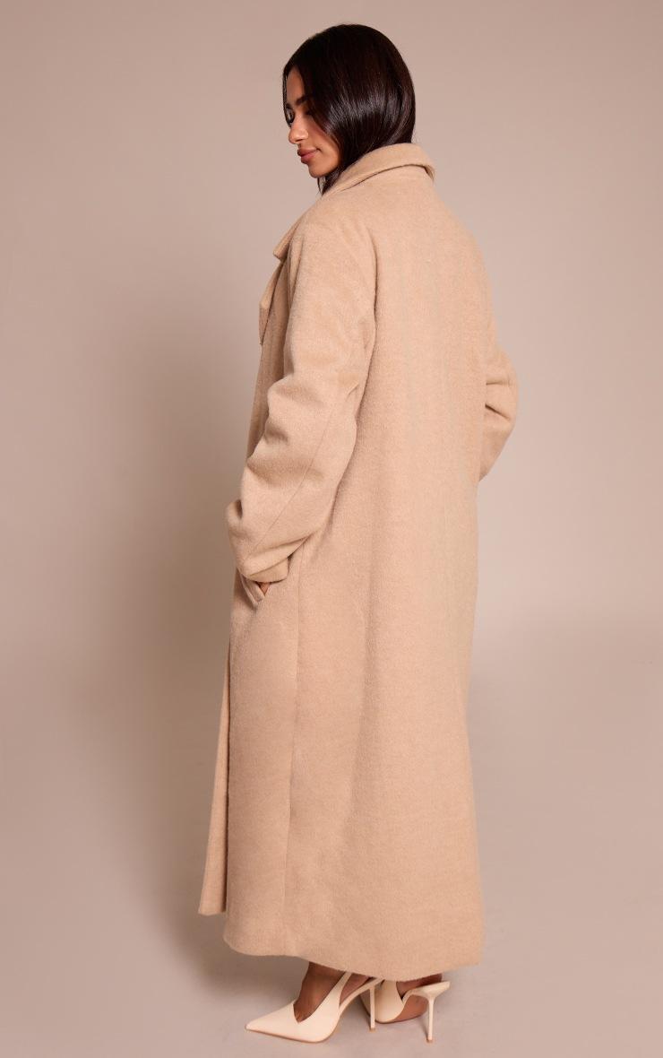 Pretty Little Thing Petite Stone Brushed Wool Maxi Coat