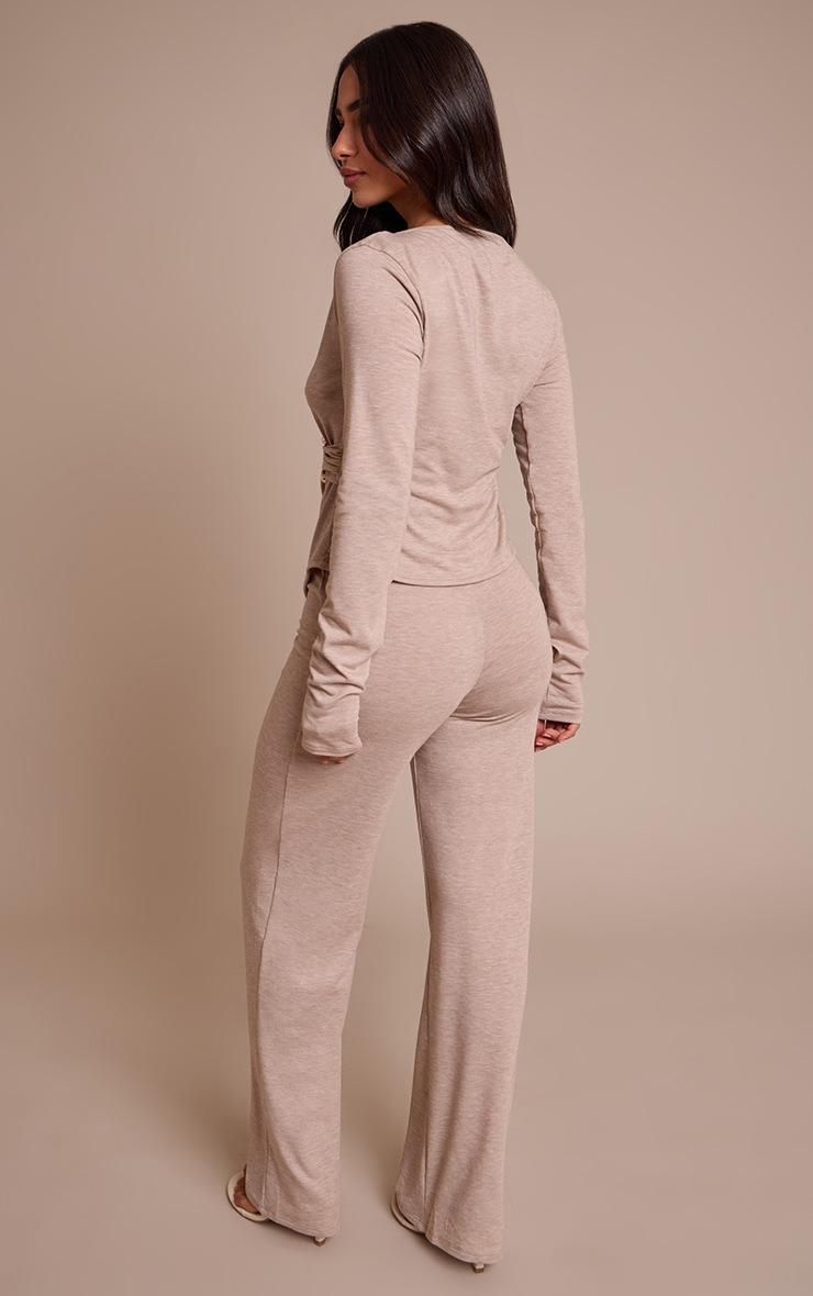 Pretty Little Thing Petite Stone Jersey Wide Leg Pants