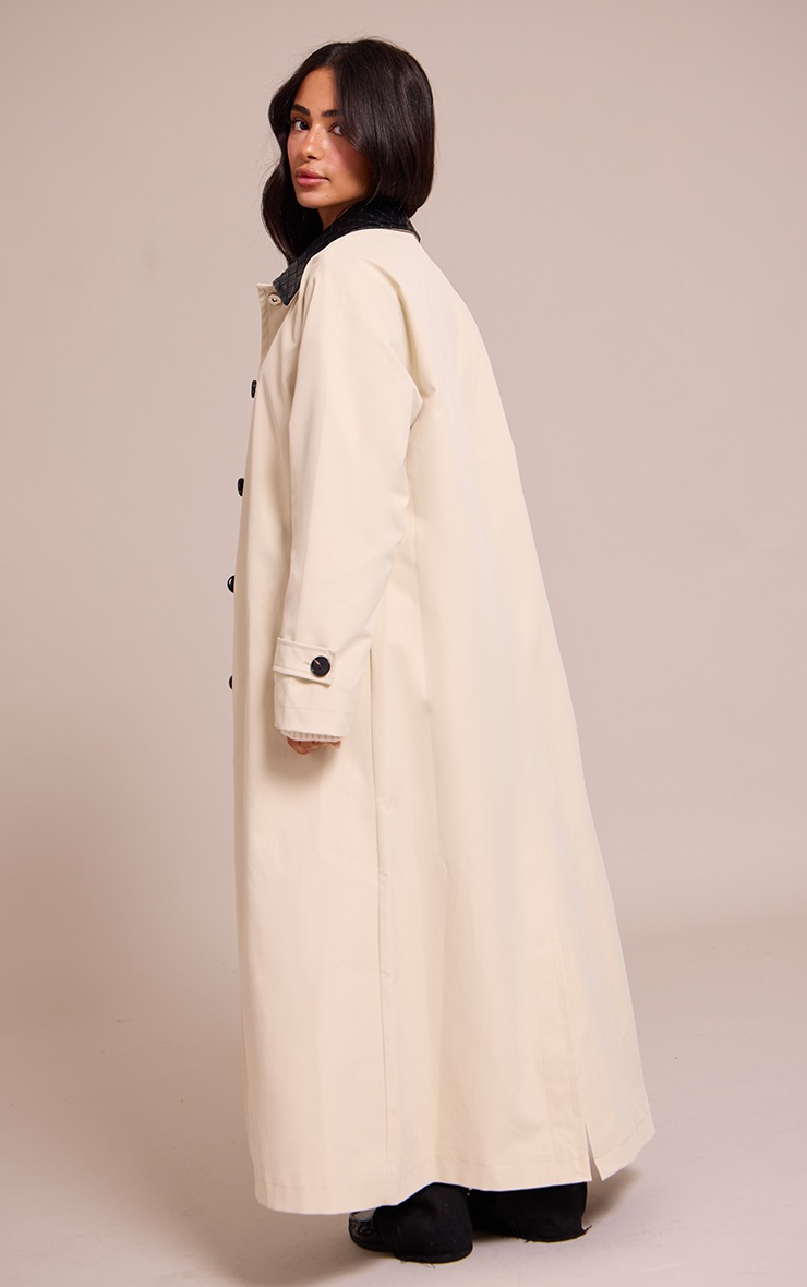 Pretty Little Thing Petite Stone Quilted Collar Midaxi Coat