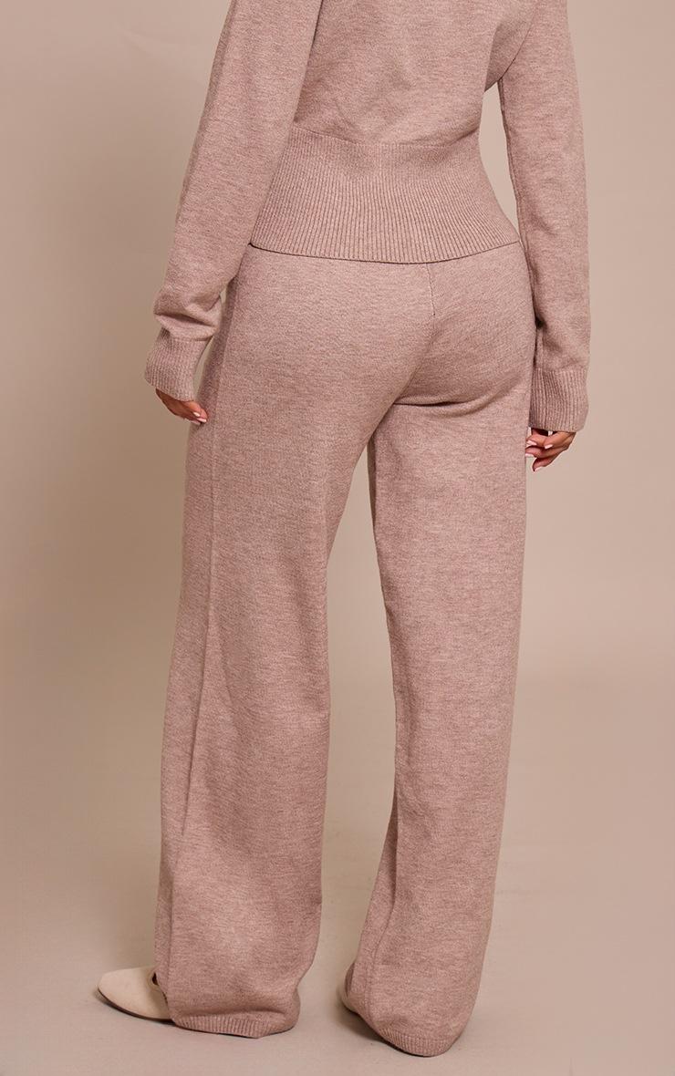 Pretty Little Thing Petite Taupe Wide Leg Knitted Pants