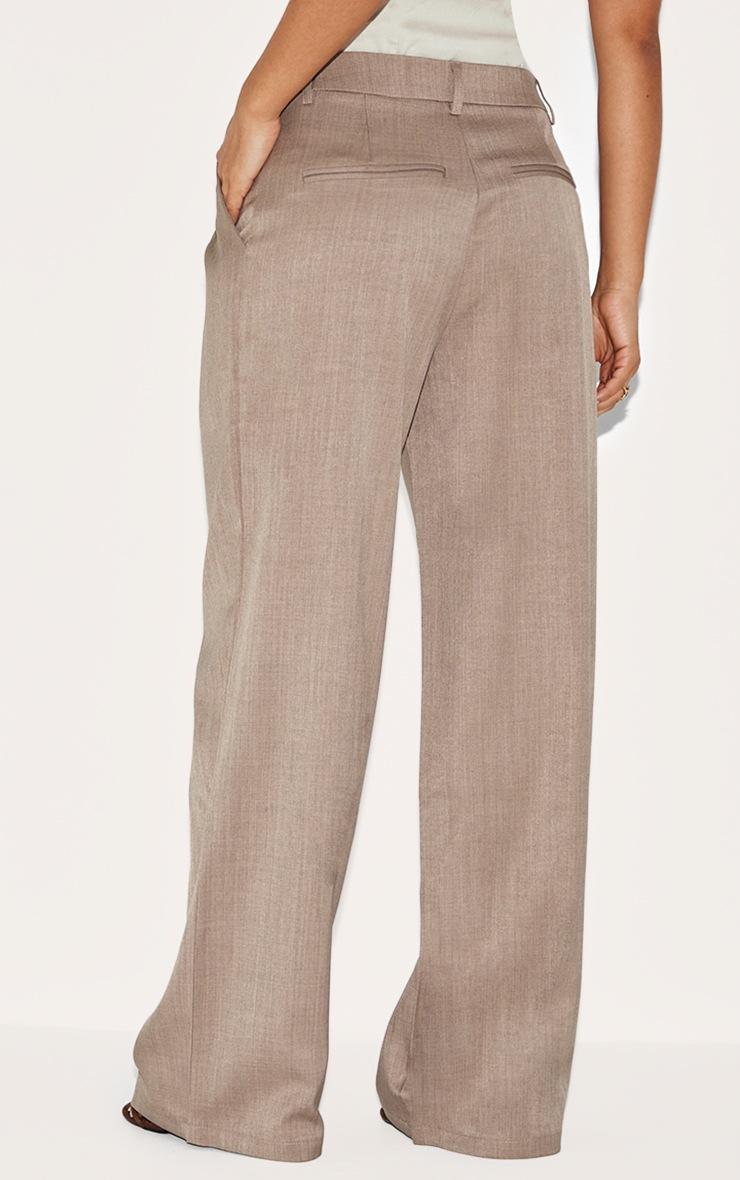 Pretty Little Thing Petite Taupe Wide Leg Tailored Pants