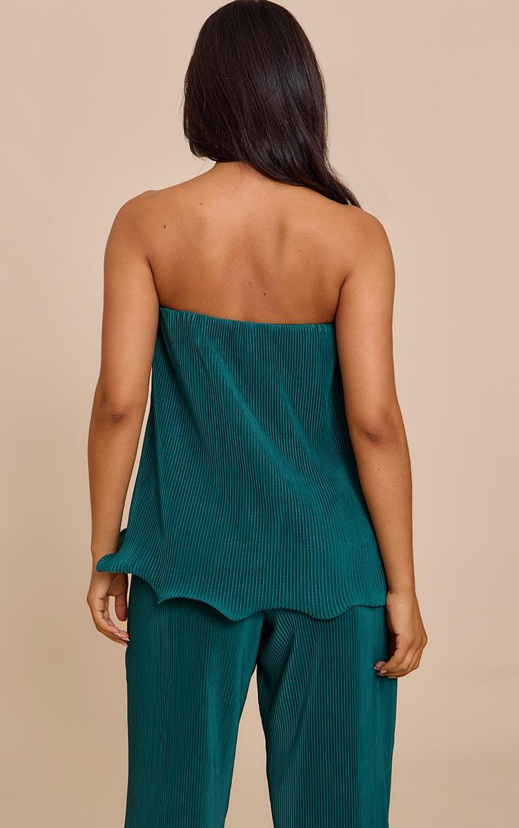 Pretty Little Thing Petite Teal Plisse Frilled Edge Bandeau Top