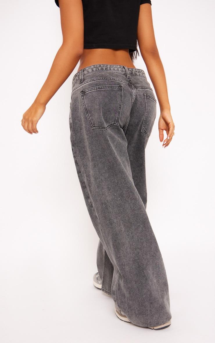 Pretty Little Thing Petite Washed Grey Low Rise Boyfriend Jeans