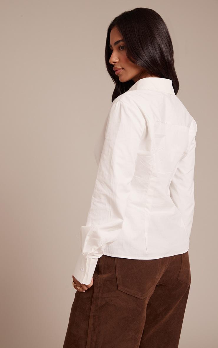 Pretty Little Thing Petite White Buckle Front Detail Shirt