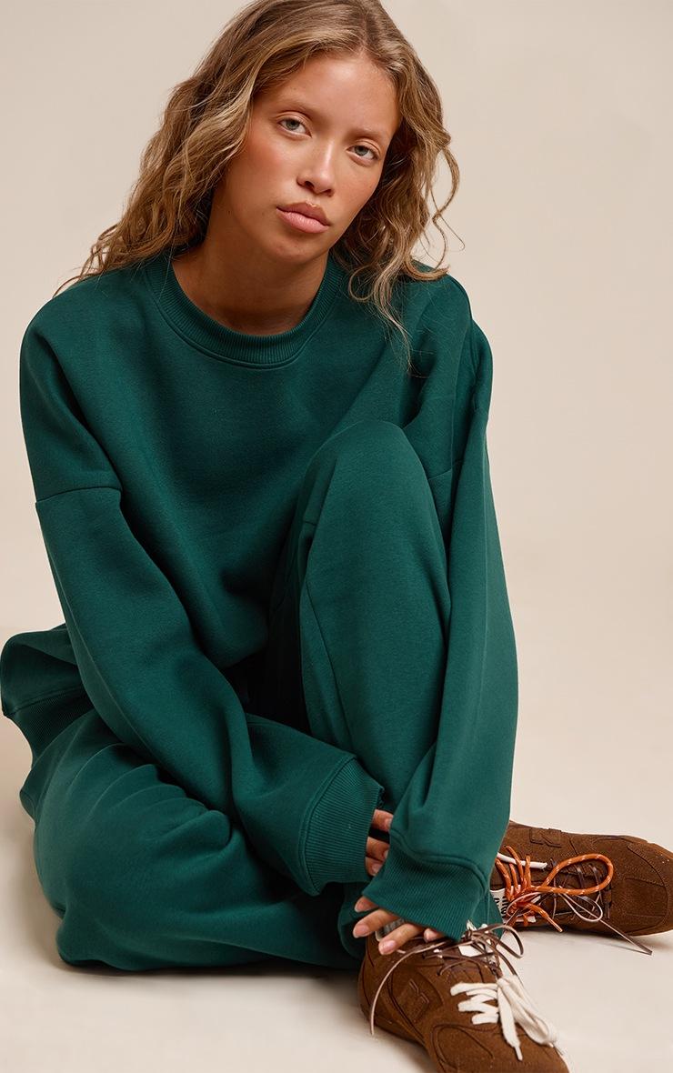 Pretty Little Thing Pine Green Oversized Sweat Tracksuit Set