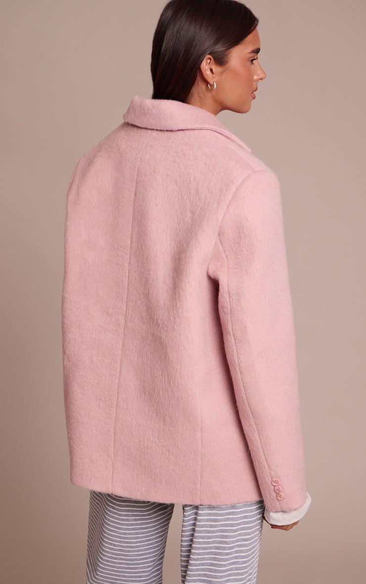 Pretty Little Thing Pink Brushed Wool Look Oversized Blazer