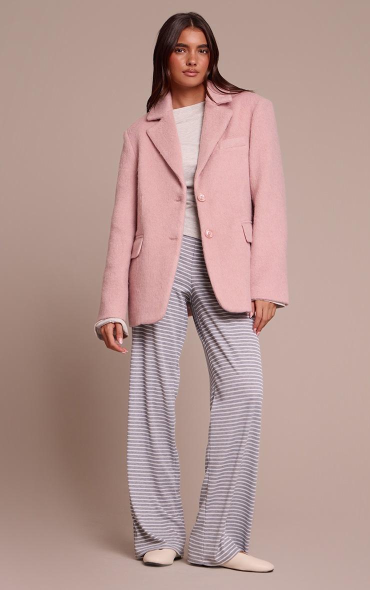 Pretty Little Thing Pink Brushed Wool Look Oversized Blazer