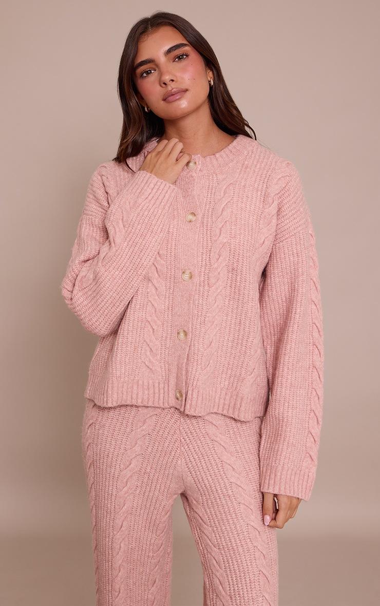 Pretty Little Thing Pink Cable Knit Button Through Cardigan