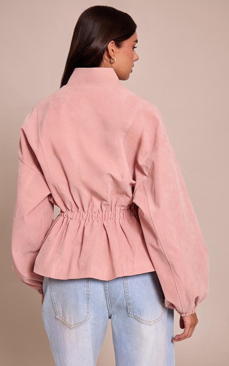 Pretty Little Thing Pink Cinched Waist Suede Jacket