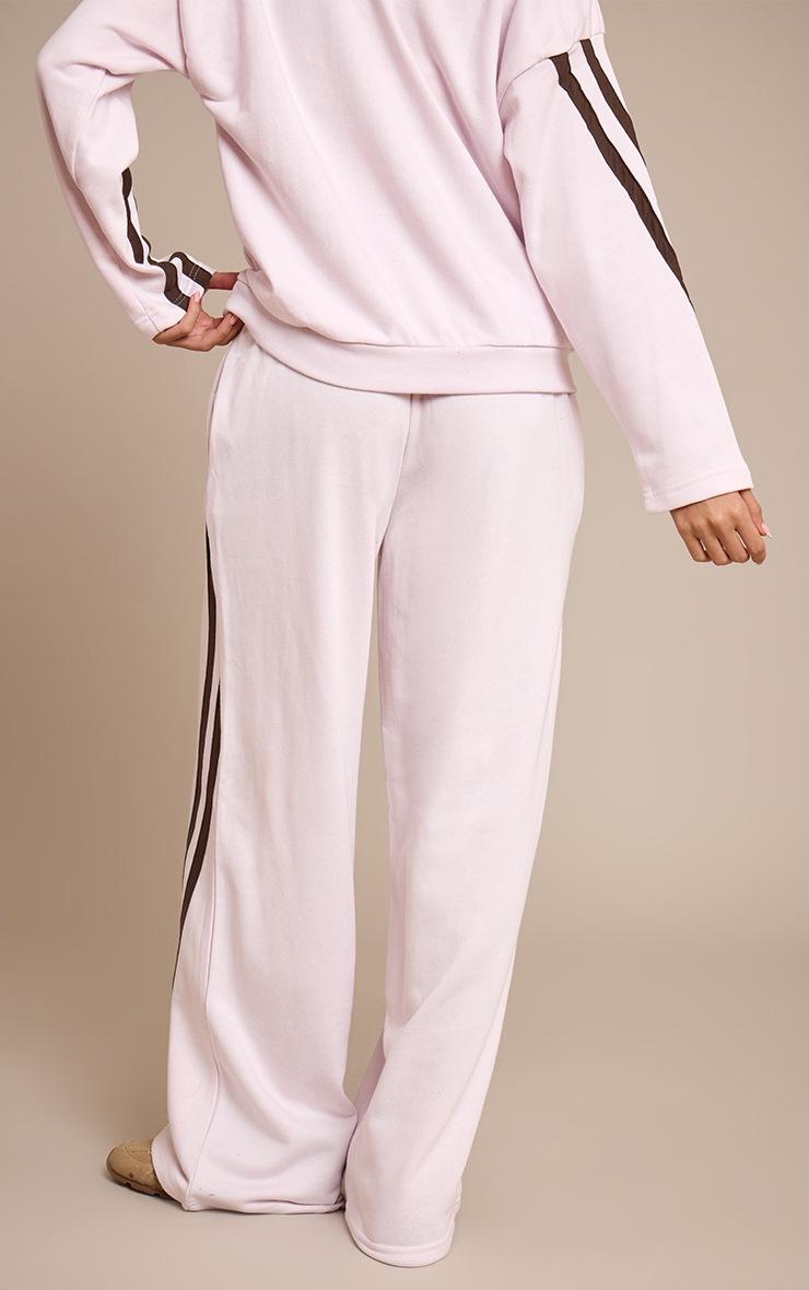 Pretty Little Thing Pink Contrast Striped Wide Leg Sweatpants