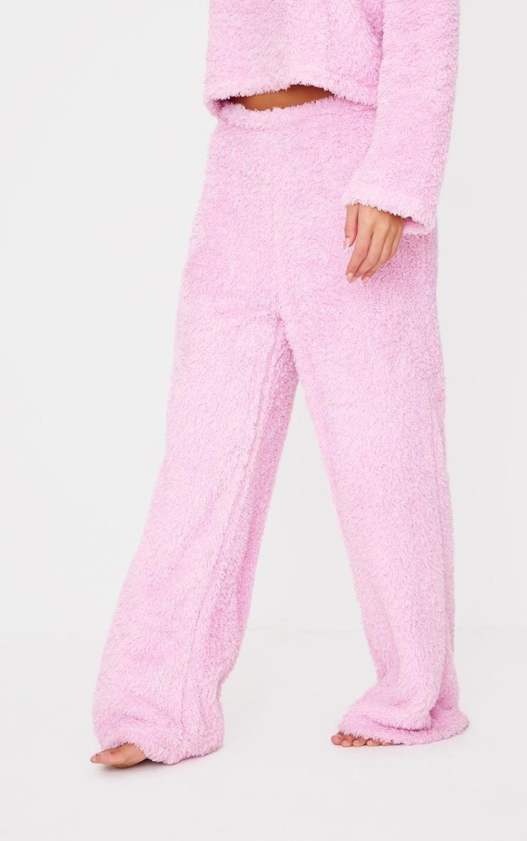 Pretty Little Thing Pink Cosy Fleece Wide Leg Pj Pants