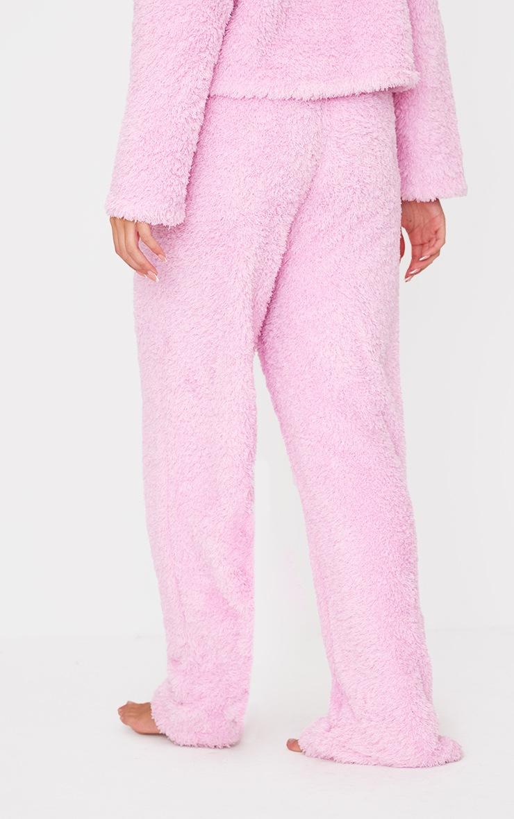 Pretty Little Thing Pink Cosy Fleece Wide Leg Pj Pants