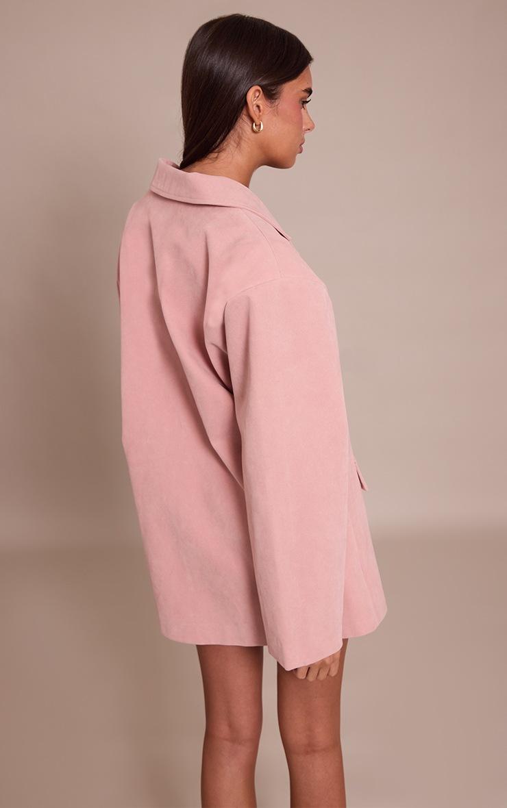 Pretty Little Thing Pink Faux Suede Structured Blazer Dress