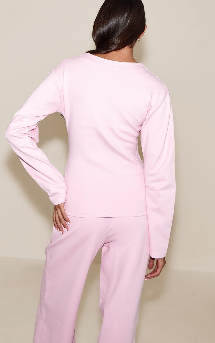 Pretty Little Thing Pink Interlock Cinch Waist Sweatshirt