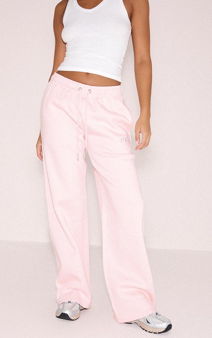 Pretty Little Thing Pink Logo Oversized Wide Leg Sweatpants