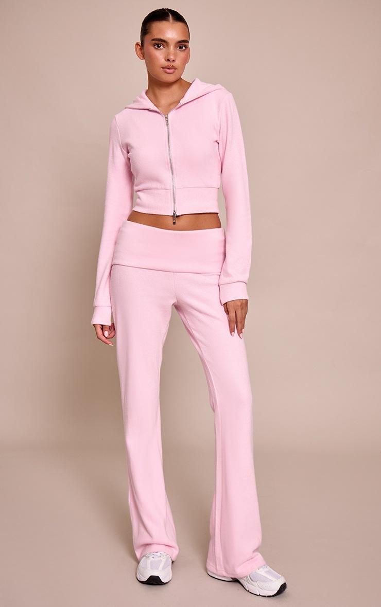 Pretty Little Thing Pink Soft Touch Fold Over Waist Flare
