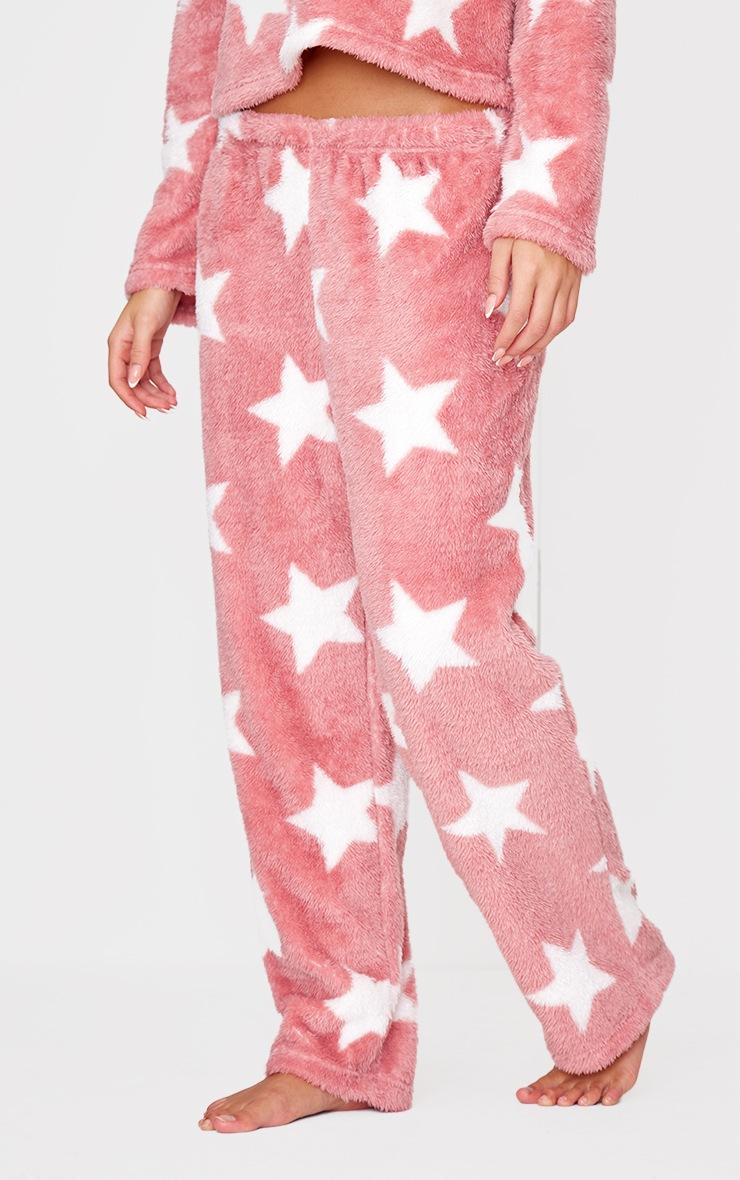 Pretty Little Thing Pink Star Print Fleece Pj Pants