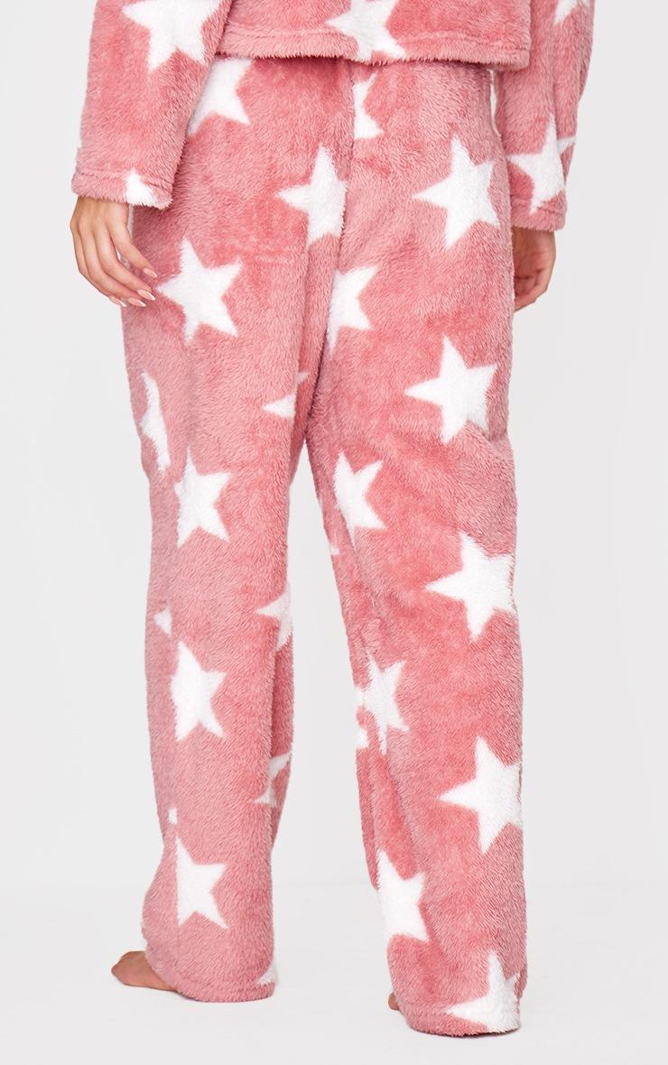 Pretty Little Thing Pink Star Print Fleece Pj Pants
