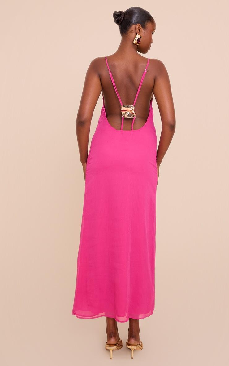 Pretty Little Thing Pink Woven Cami Trim Detail Maxi Dress