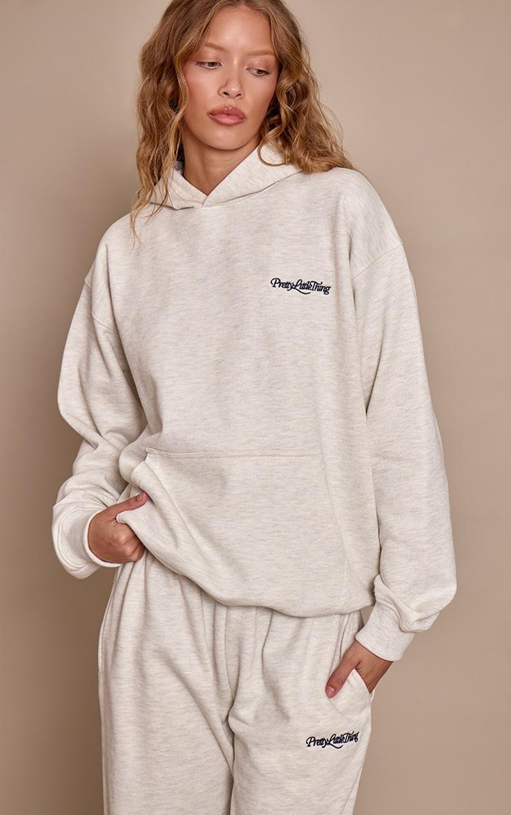 Pretty Little Thing PLT Ash Grey 440 GSM Heavyweight Cotton Loopback Hoodie