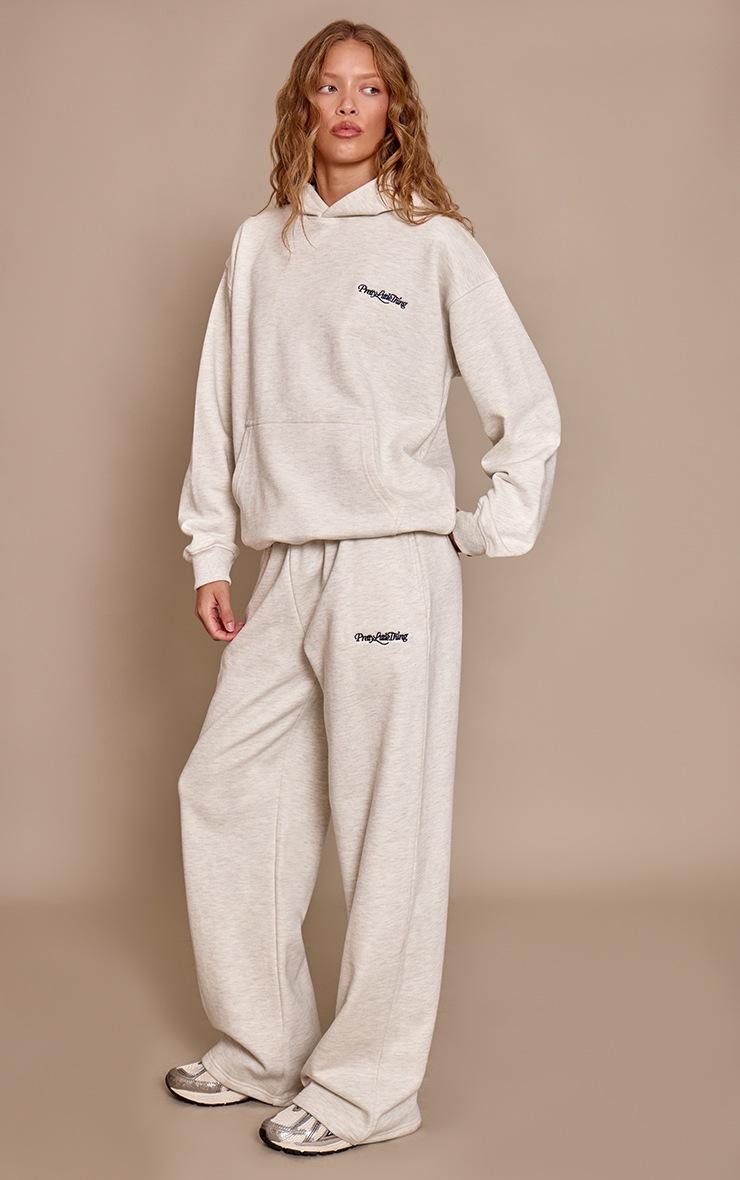 Pretty Little Thing PLT Ash Grey 440 GSM Heavyweight Cotton Loopback Straight Sweatpants