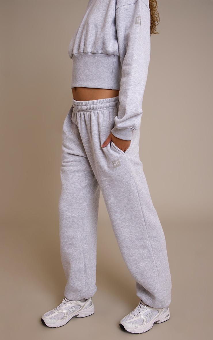 Pretty Little Thing PLT Ash Grey Tab Drawcord Cuff Sweatpants